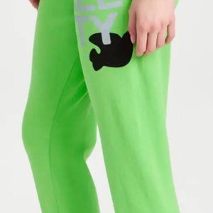 FREECITY Womens Cotton Logo Sweatpants Neon Green (Mintbath) - NWT - Size Small
